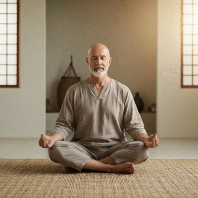 Person meditating in a serene setting, symbolizing mental clarity and well-being