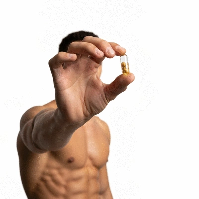 Person holding a transparent capsule of NAD+ supplement on a clean, minimalist background, no text, no words, no typography, clean image