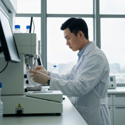 Scientist working with advanced laboratory equipment